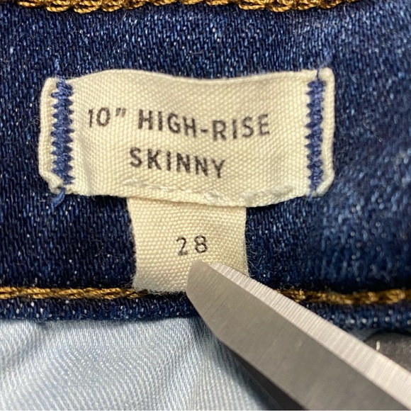 Madewell 10” High Rise Skinny Medium Wash Jeans Size 28 #0609 - Picture 8 of 12